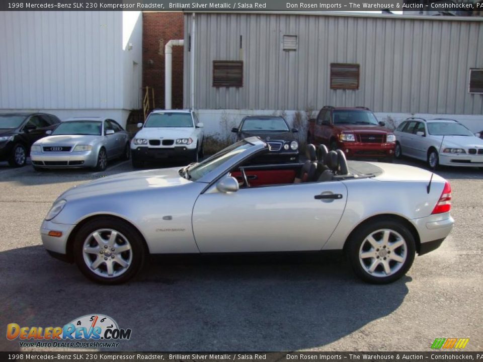 1998 Mercedes-Benz SLK 230 Kompressor Roadster Brilliant Silver Metallic / Salsa Red Photo #11