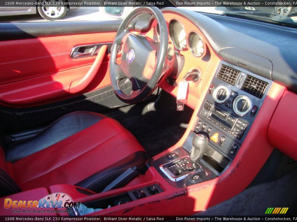 1998 Mercedes-Benz SLK 230 Kompressor Roadster Brilliant Silver Metallic / Salsa Red Photo #18