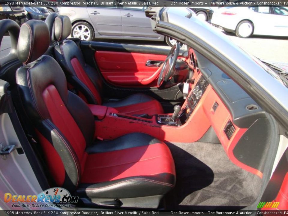 1998 Mercedes-Benz SLK 230 Kompressor Roadster Brilliant Silver Metallic / Salsa Red Photo #19