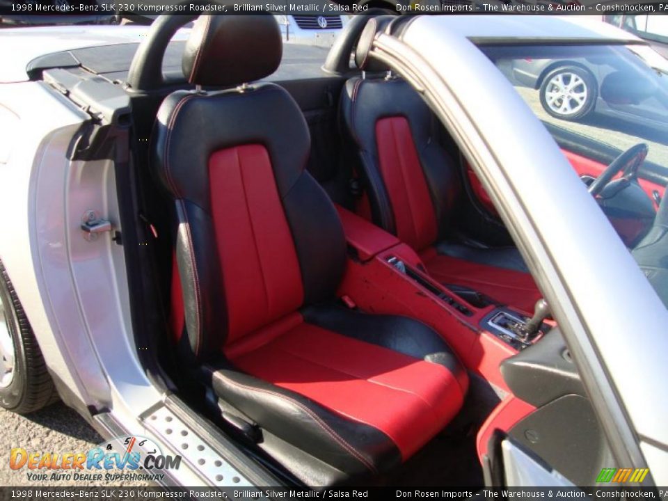 1998 Mercedes-Benz SLK 230 Kompressor Roadster Brilliant Silver Metallic / Salsa Red Photo #20