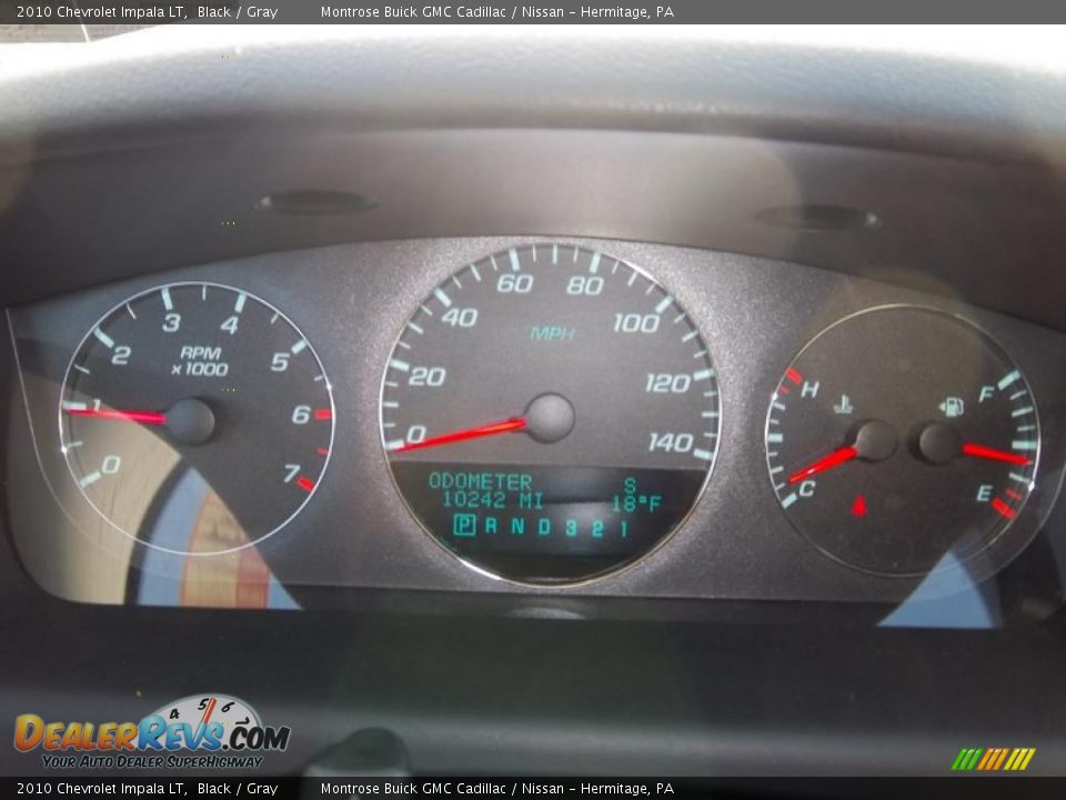 2010 Chevrolet Impala LT Black / Gray Photo #25