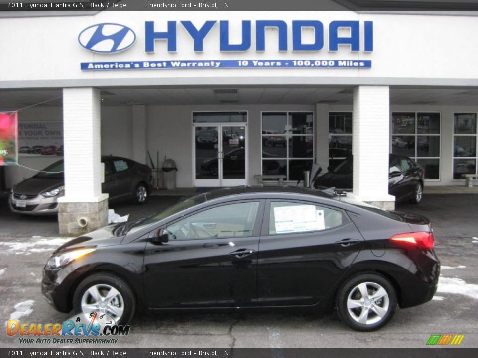 2011 Hyundai Elantra GLS Black / Beige Photo #1