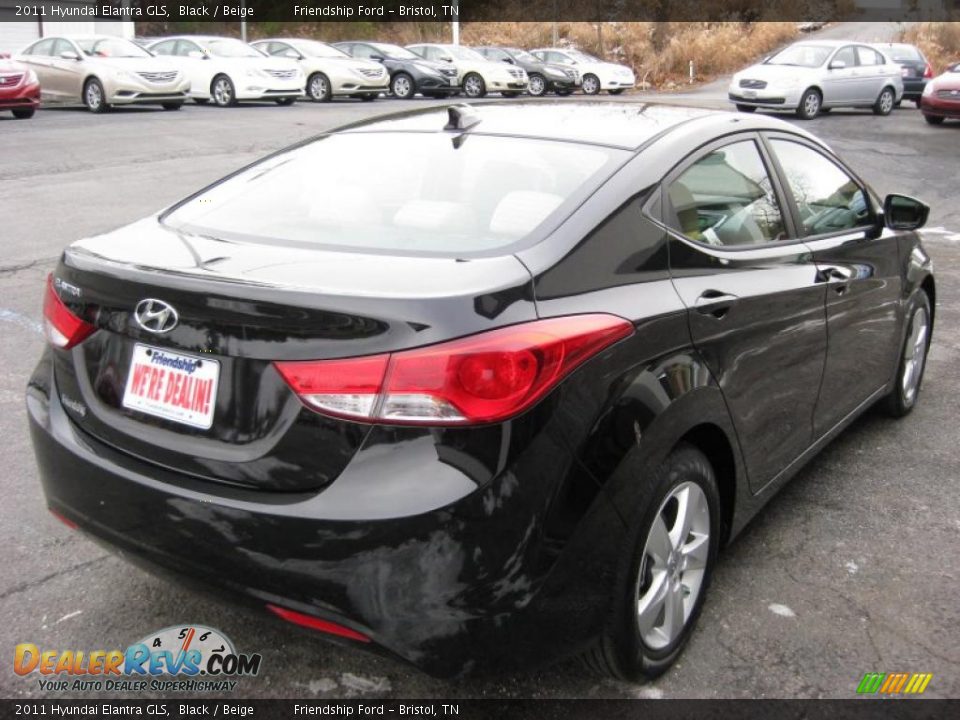 2011 Hyundai Elantra GLS Black / Beige Photo #6