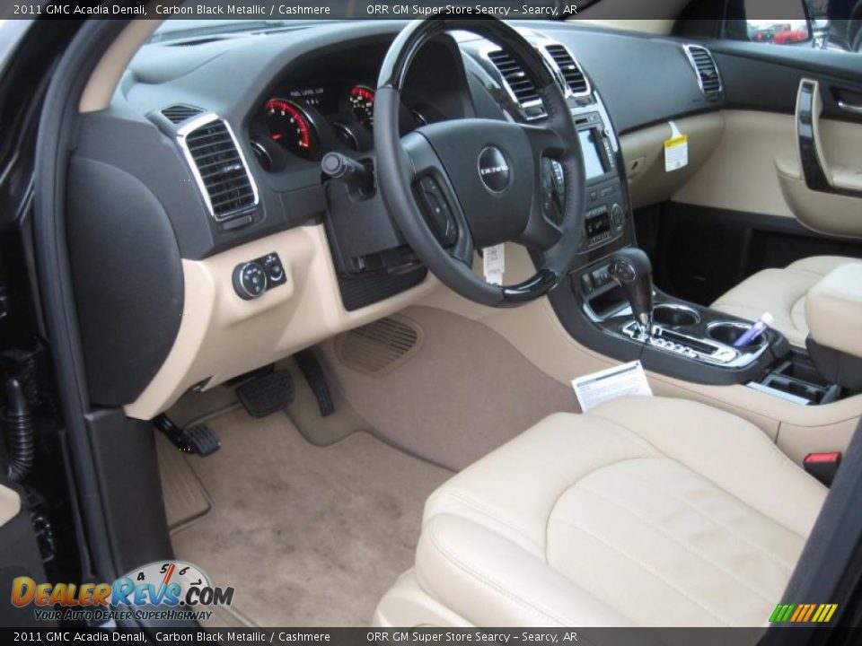 2011 GMC Acadia Denali Carbon Black Metallic / Cashmere Photo #14