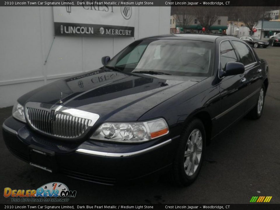 2010 Lincoln Town Car Signature Limited Dark Blue Pearl Metallic / Medium Light Stone Photo #1