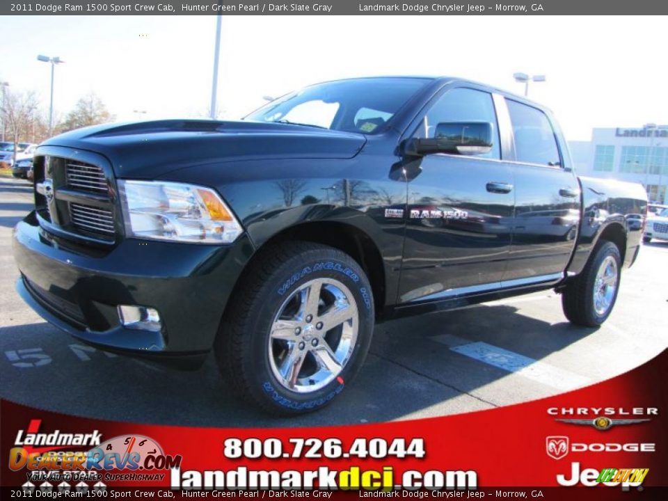 2011 Dodge Ram 1500 Sport Crew Cab Hunter Green Pearl / Dark Slate Gray Photo #1