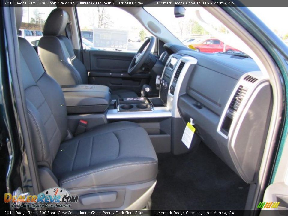 2011 Dodge Ram 1500 Sport Crew Cab Hunter Green Pearl / Dark Slate Gray Photo #9