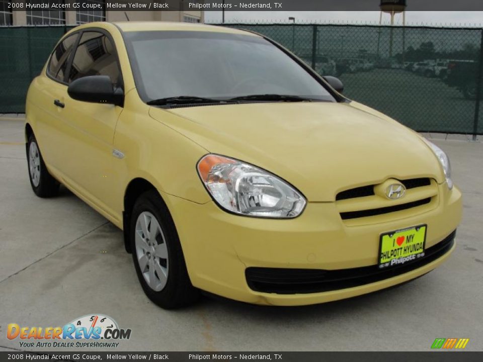 2008 Hyundai Accent GS Coupe Mellow Yellow / Black Photo #1