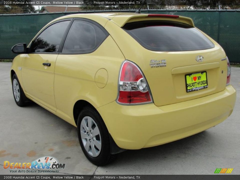 2008 Hyundai Accent GS Coupe Mellow Yellow / Black Photo #5