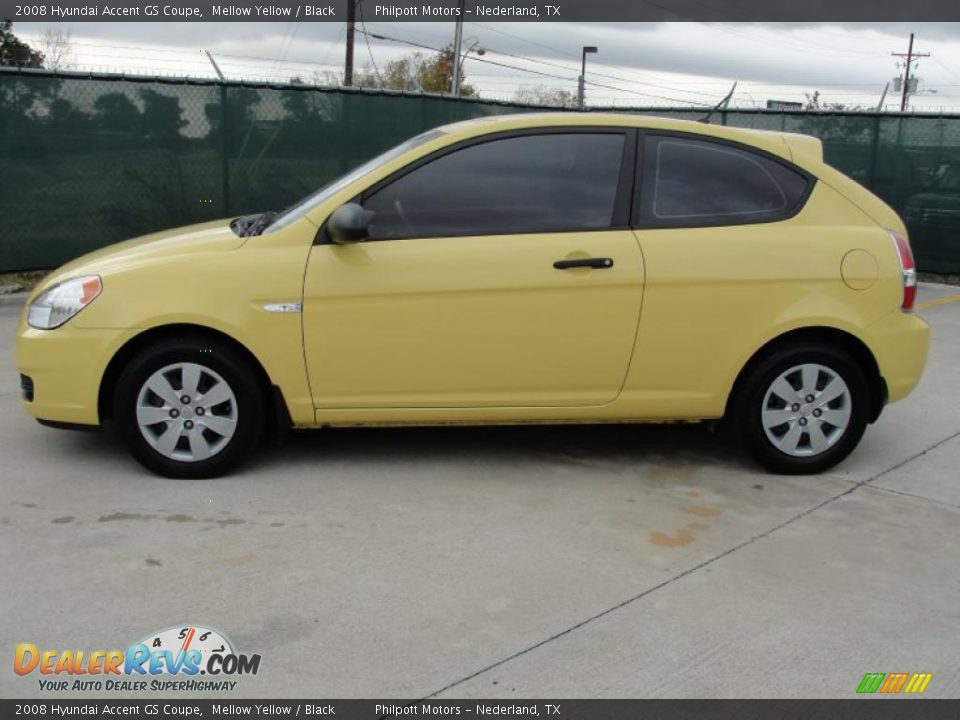 2008 Hyundai Accent GS Coupe Mellow Yellow / Black Photo #6