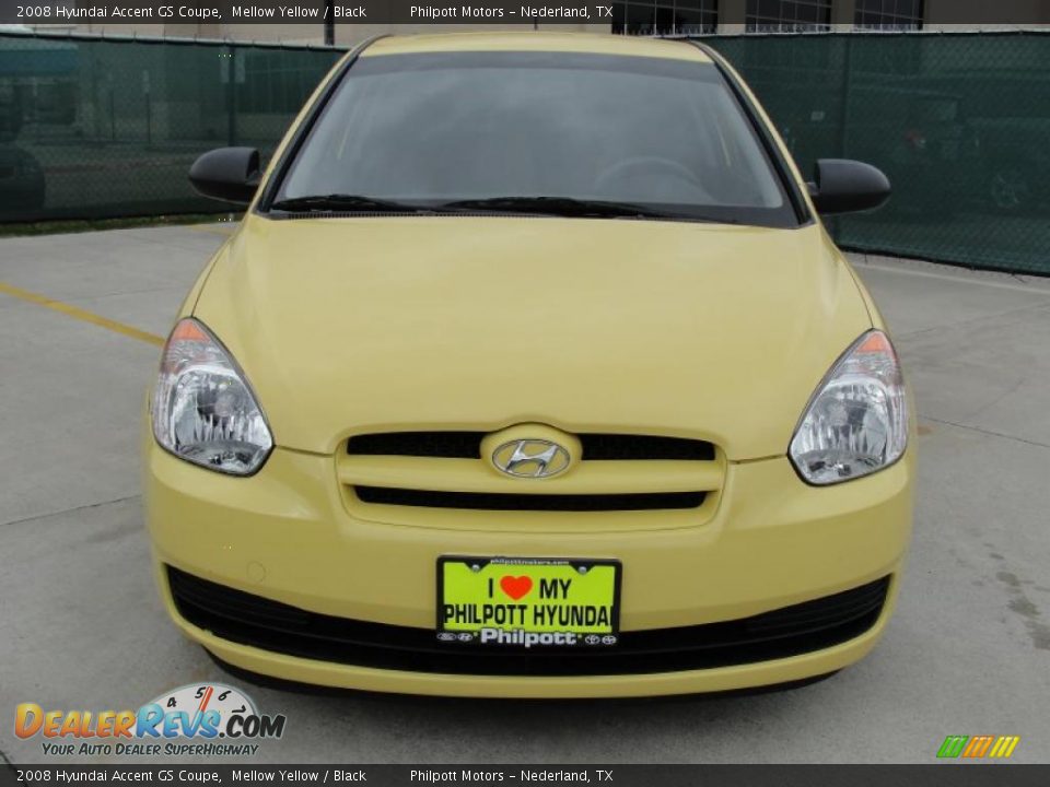 2008 Hyundai Accent GS Coupe Mellow Yellow / Black Photo #8