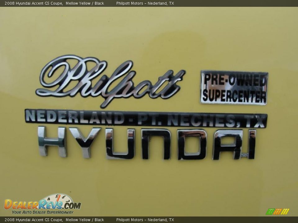 2008 Hyundai Accent GS Coupe Mellow Yellow / Black Photo #25