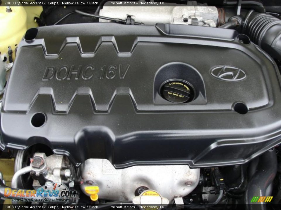2008 Hyundai Accent GS Coupe 1.6 Liter DOHC 16V VVT 4 Cylinder Engine Photo #28