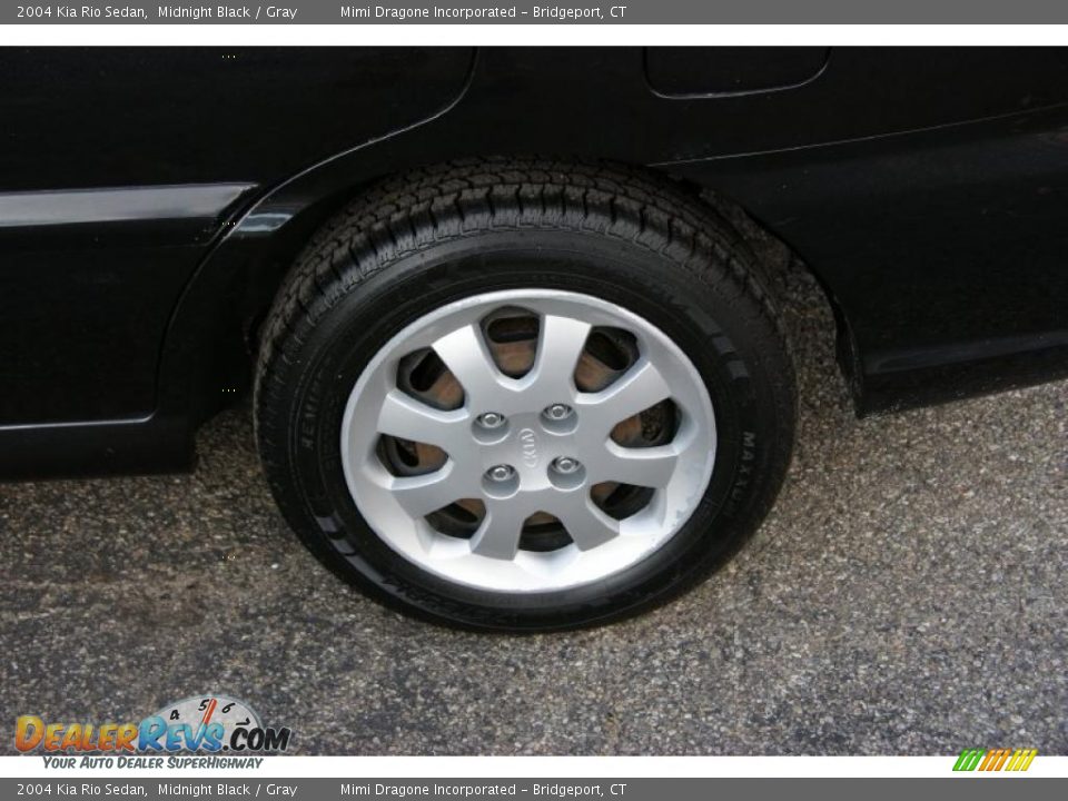 2004 Kia Rio Sedan Midnight Black / Gray Photo #7