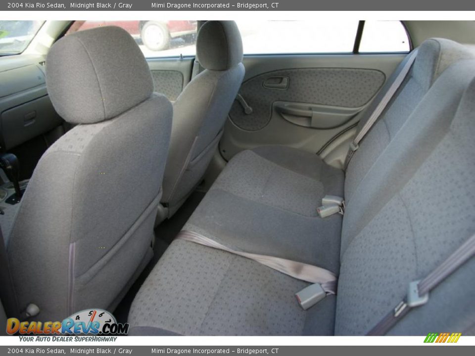 2004 Kia Rio Sedan Midnight Black / Gray Photo #11