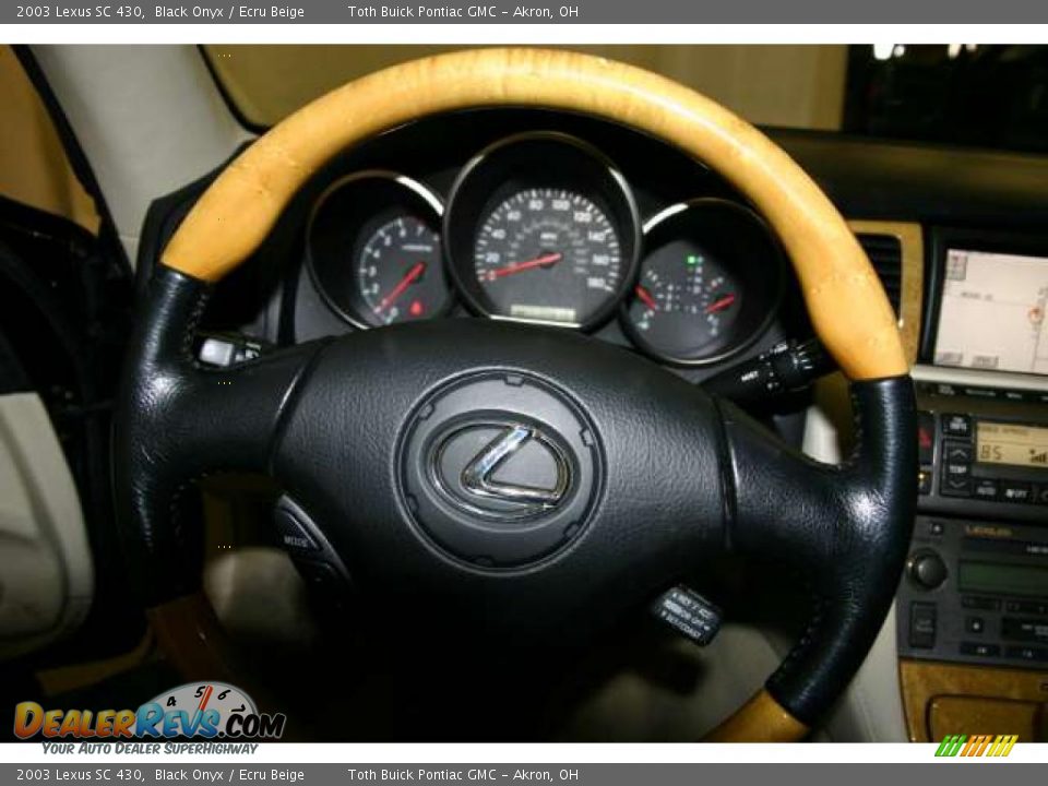 2003 Lexus SC 430 Black Onyx / Ecru Beige Photo #10
