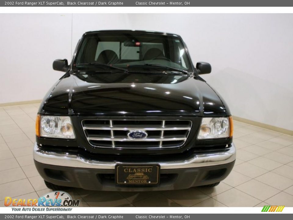 2002 Ford Ranger XLT SuperCab Black Clearcoat / Dark Graphite Photo #2