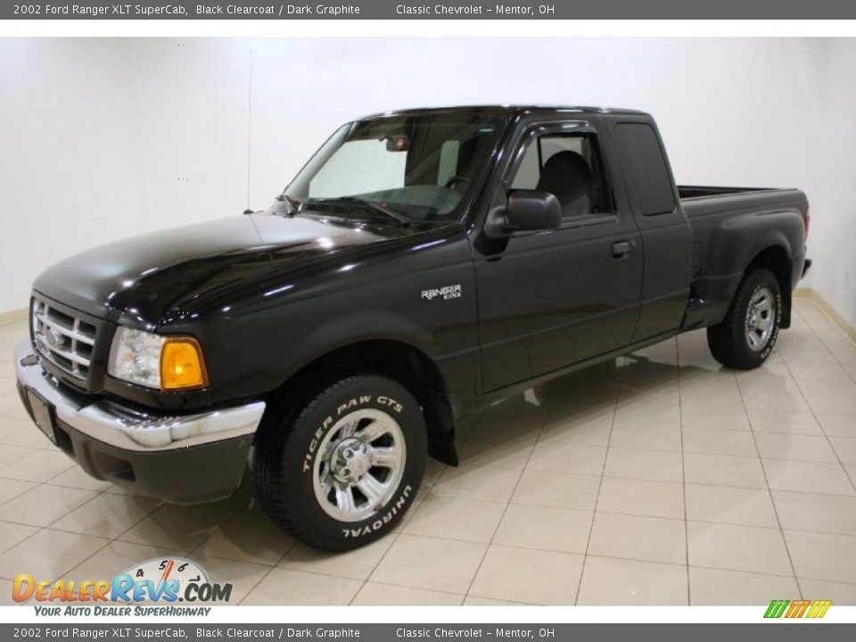 2002 Ford Ranger XLT SuperCab Black Clearcoat / Dark Graphite Photo #3