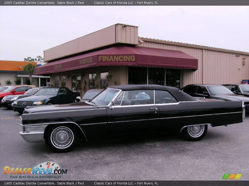 1965 Cadillac DeVille Convertible Sable Black / Red Photo #1