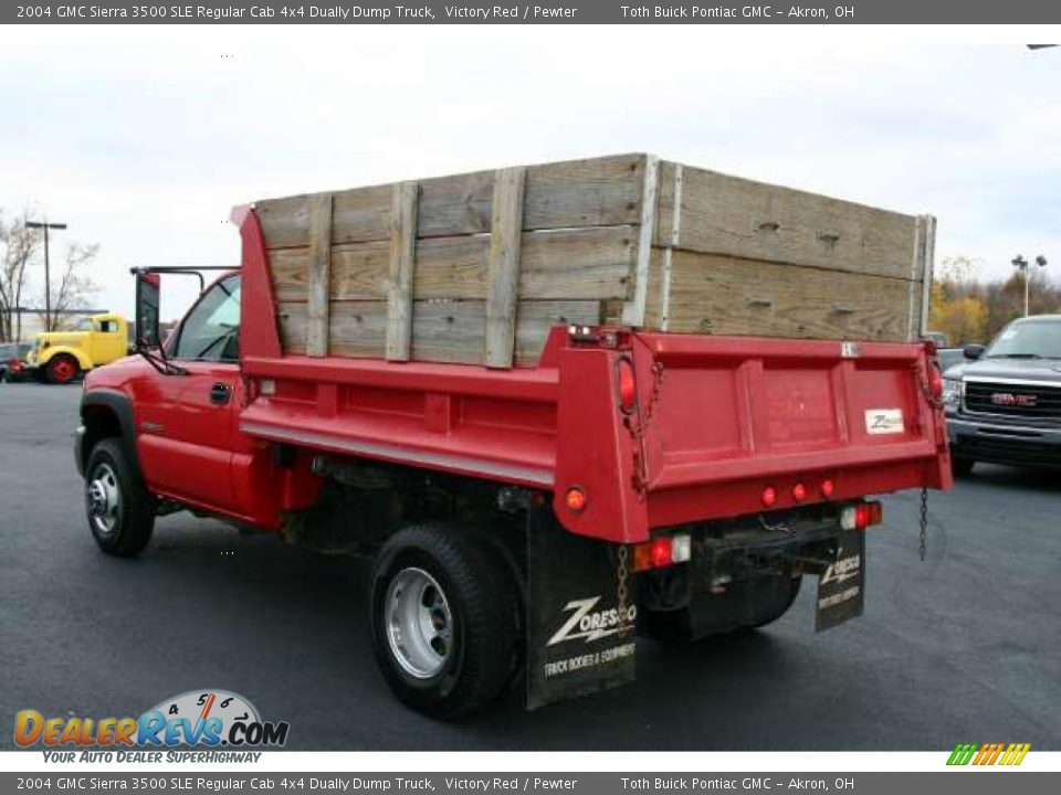 2004 GMC Sierra 3500 SLE Regular Cab 4x4 Dually Dump Truck Victory Red / Pewter Photo #4