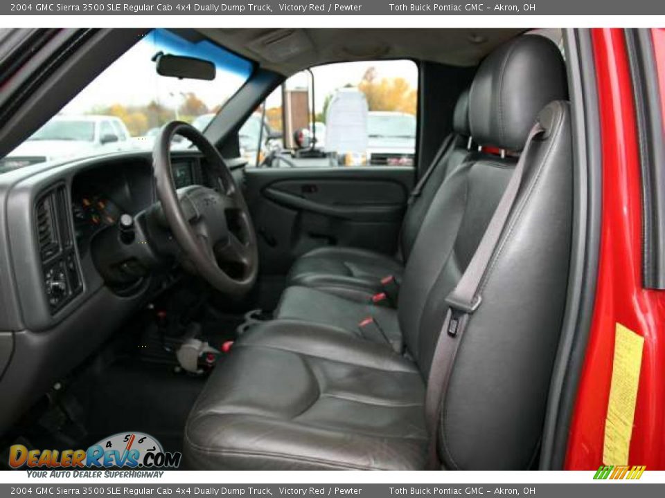 Pewter Interior - 2004 GMC Sierra 3500 SLE Regular Cab 4x4 Dually Dump Truck Photo #9