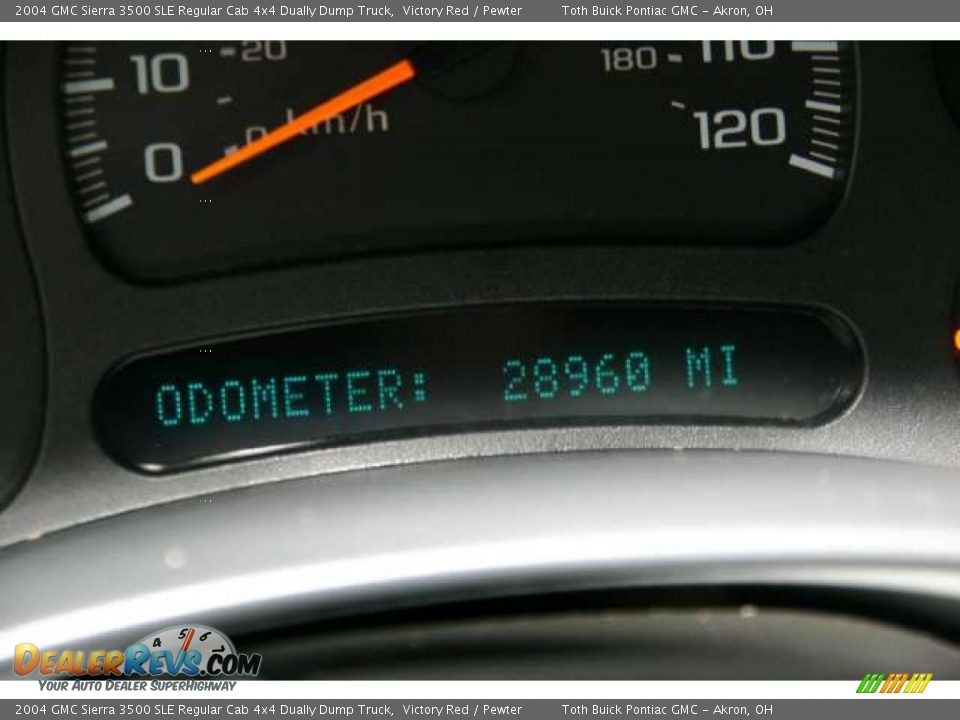 2004 GMC Sierra 3500 SLE Regular Cab 4x4 Dually Dump Truck Victory Red / Pewter Photo #10