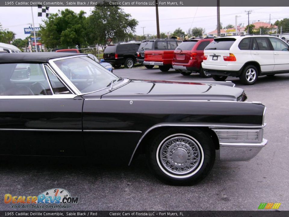 1965 Cadillac DeVille Convertible Sable Black / Red Photo #7