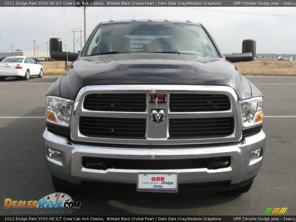 2011 Dodge Ram 3500 HD SLT Crew Cab 4x4 Chassis Brilliant Black Crystal Pearl / Dark Slate Gray/Medium Graystone Photo #2