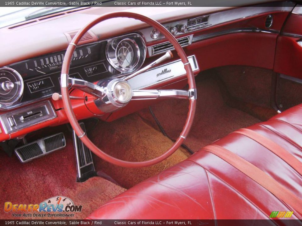 1965 Cadillac DeVille Convertible Sable Black / Red Photo #8