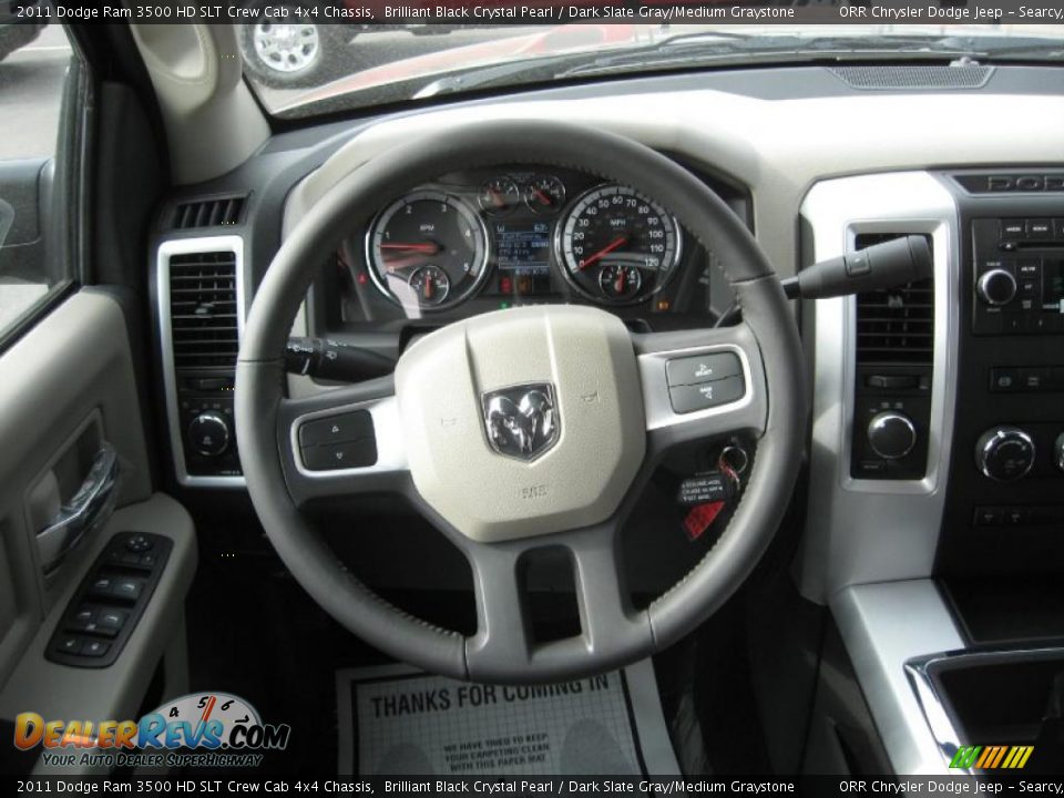 2011 Dodge Ram 3500 HD SLT Crew Cab 4x4 Chassis Steering Wheel Photo #8