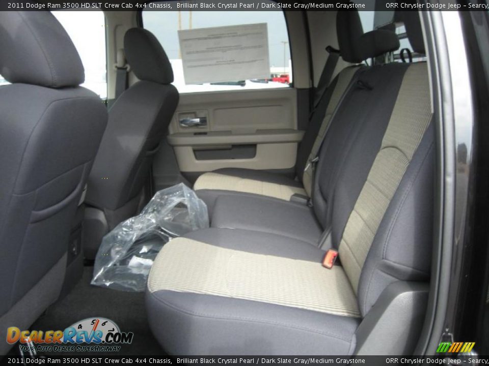 2011 Dodge Ram 3500 HD SLT Crew Cab 4x4 Chassis Brilliant Black Crystal Pearl / Dark Slate Gray/Medium Graystone Photo #12