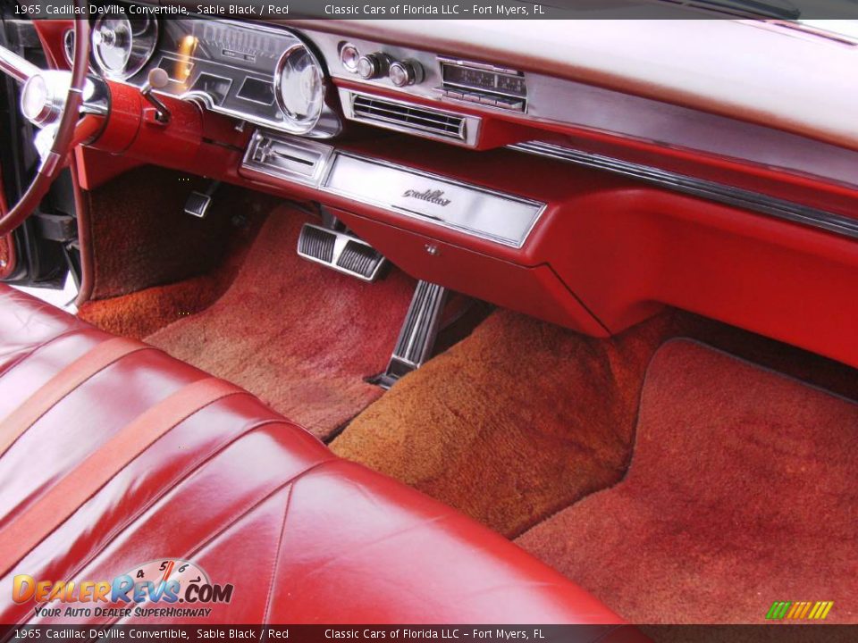 1965 Cadillac DeVille Convertible Sable Black / Red Photo #9