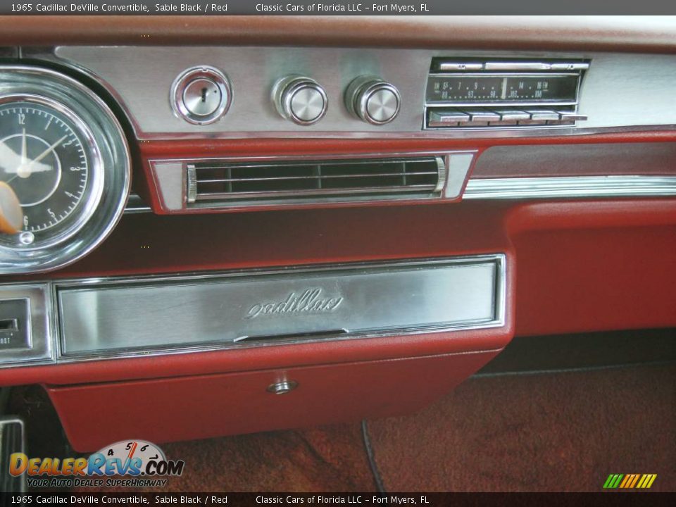 1965 Cadillac DeVille Convertible Sable Black / Red Photo #11