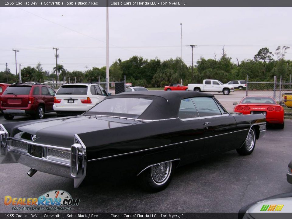 1965 Cadillac DeVille Convertible Sable Black / Red Photo #33