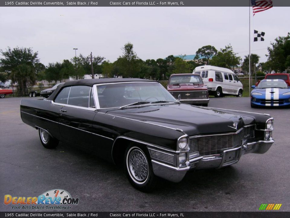 1965 Cadillac DeVille Convertible Sable Black / Red Photo #35