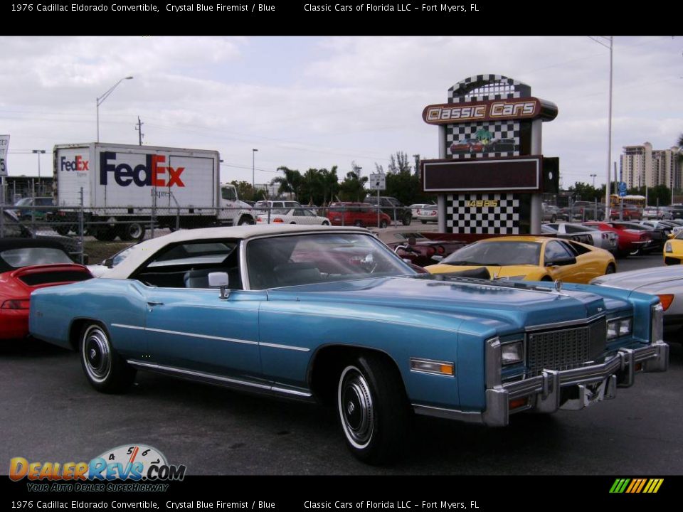 1976 Cadillac Eldorado Convertible Crystal Blue Firemist / Blue Photo #2