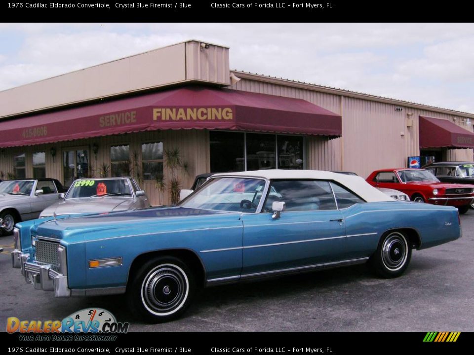 1976 Cadillac Eldorado Convertible Crystal Blue Firemist / Blue Photo #3