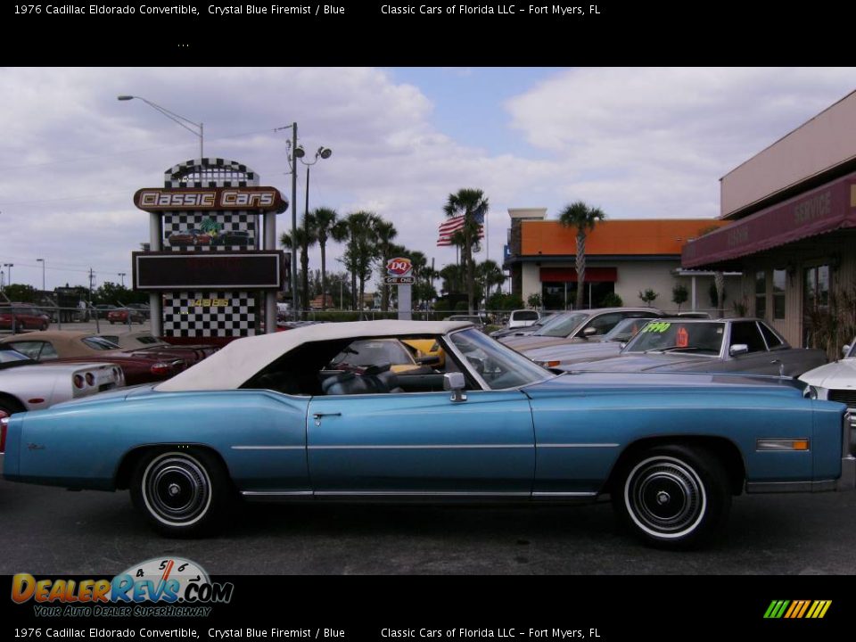 1976 Cadillac Eldorado Convertible Crystal Blue Firemist / Blue Photo #8