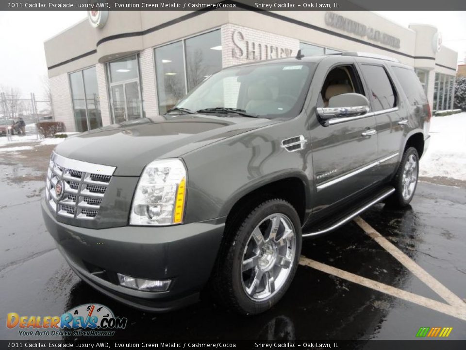 2011 Cadillac Escalade Luxury AWD Evolution Green Metallic / Cashmere/Cocoa Photo #1