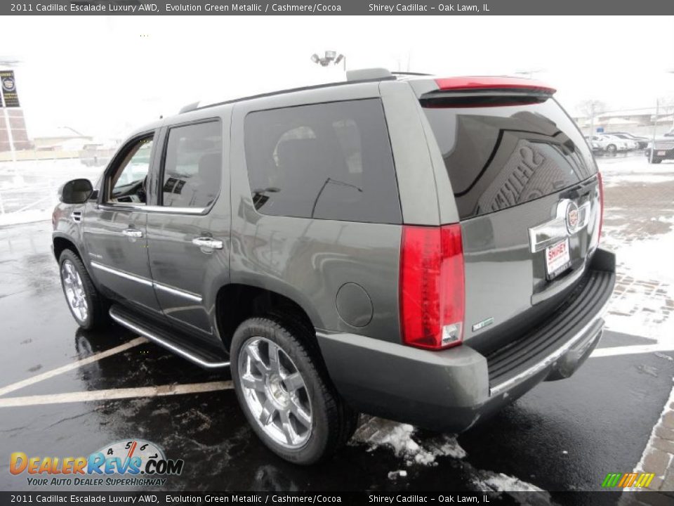 2011 Cadillac Escalade Luxury AWD Evolution Green Metallic / Cashmere/Cocoa Photo #5