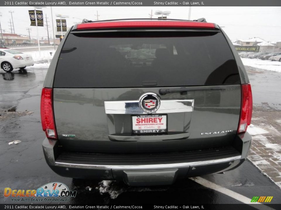 2011 Cadillac Escalade Luxury AWD Evolution Green Metallic / Cashmere/Cocoa Photo #6