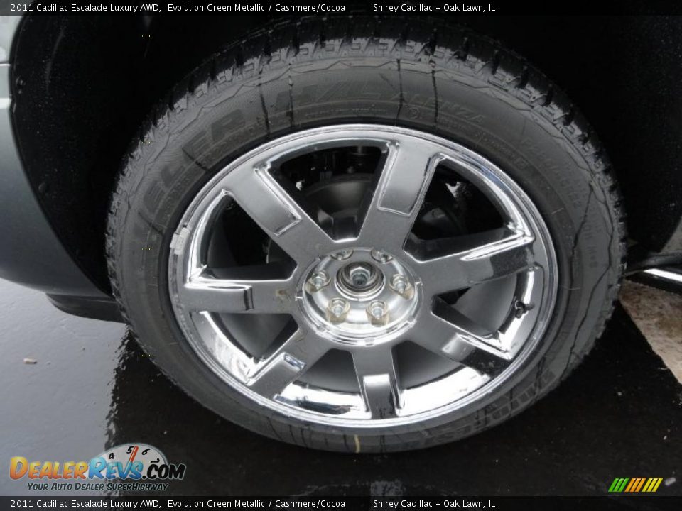2011 Cadillac Escalade Luxury AWD Evolution Green Metallic / Cashmere/Cocoa Photo #9