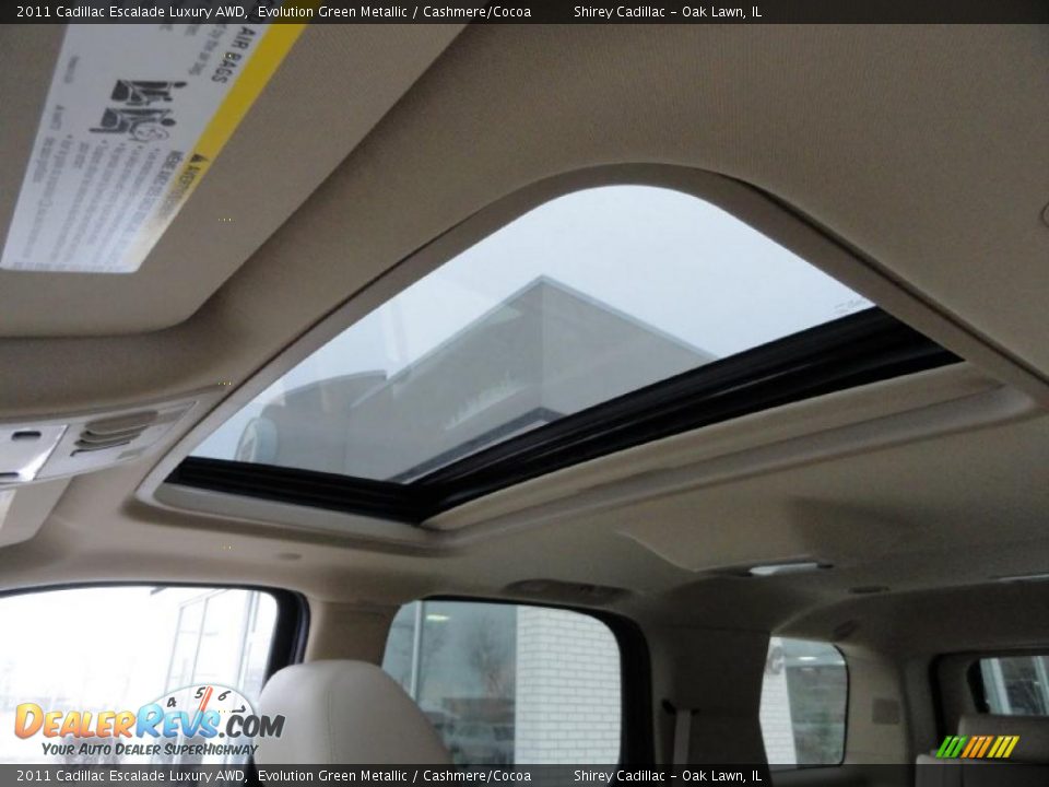 2011 Cadillac Escalade Luxury AWD Evolution Green Metallic / Cashmere/Cocoa Photo #12