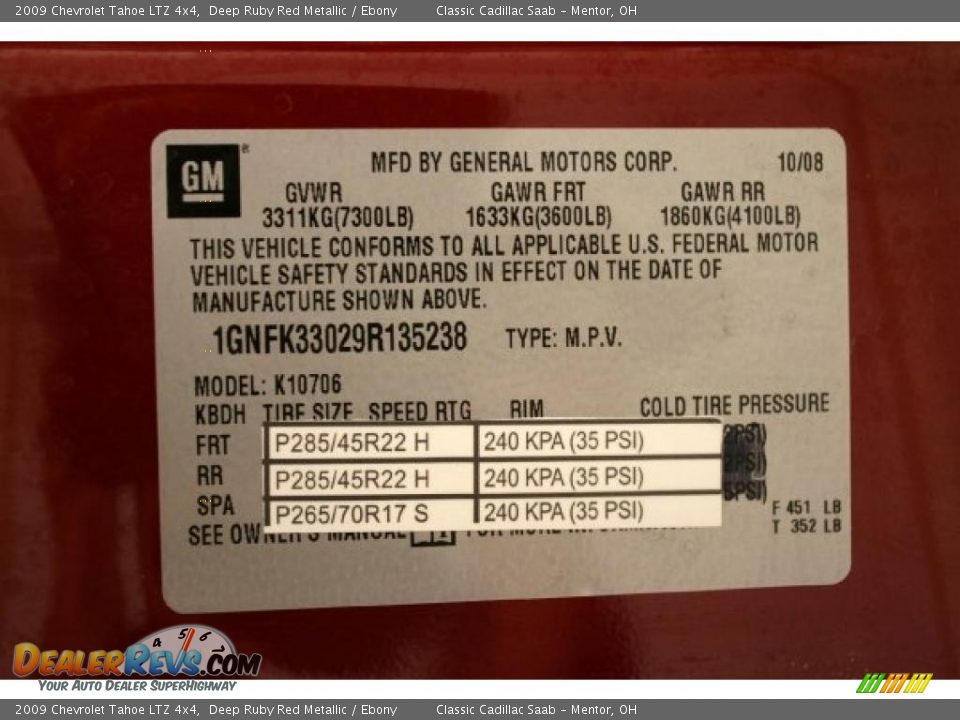 2009 Chevrolet Tahoe LTZ 4x4 Deep Ruby Red Metallic / Ebony Photo #17