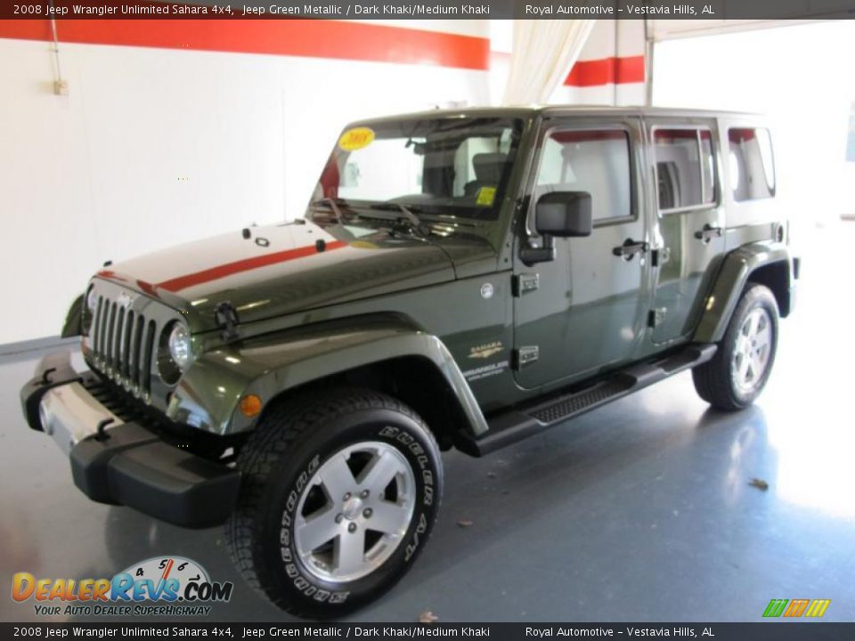 2008 Jeep Wrangler Unlimited Sahara 4x4 Jeep Green Metallic / Dark Khaki/Medium Khaki Photo #1