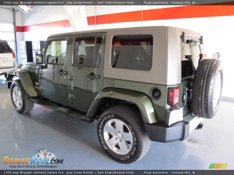 2008 Jeep Wrangler Unlimited Sahara 4x4 Jeep Green Metallic / Dark Khaki/Medium Khaki Photo #2