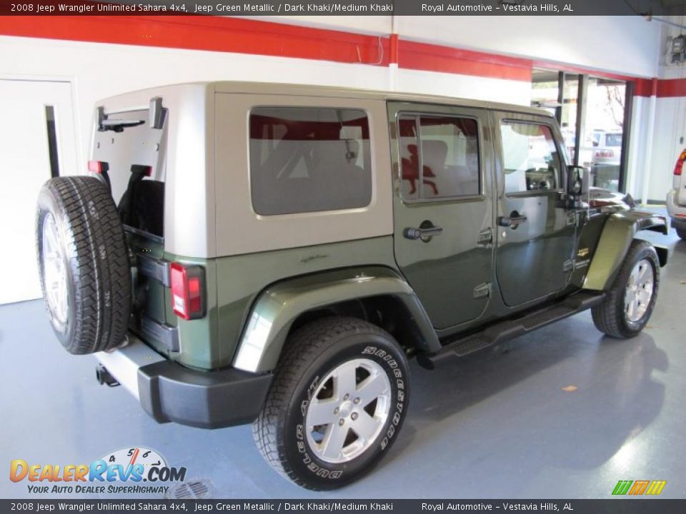 2008 Jeep Wrangler Unlimited Sahara 4x4 Jeep Green Metallic / Dark Khaki/Medium Khaki Photo #4