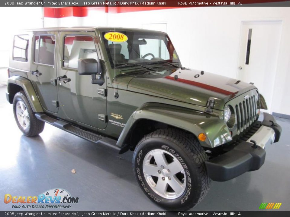 2008 Jeep Wrangler Unlimited Sahara 4x4 Jeep Green Metallic / Dark Khaki/Medium Khaki Photo #5