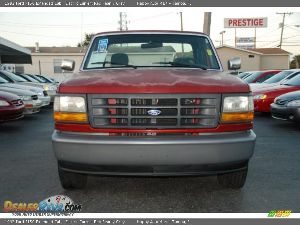1992 Ford F150 Extended Cab Electric Current Red Pearl / Grey Photo #4