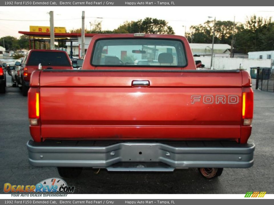 1992 Ford F150 Extended Cab Electric Current Red Pearl / Grey Photo #8